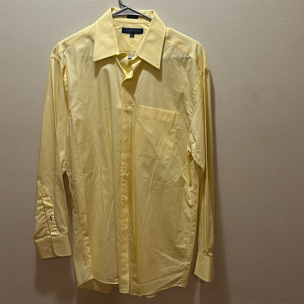 Tommy Hilfiger Yellow Button Down Shirt Medium